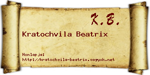 Kratochvila Beatrix névjegykártya