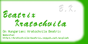 beatrix kratochvila business card